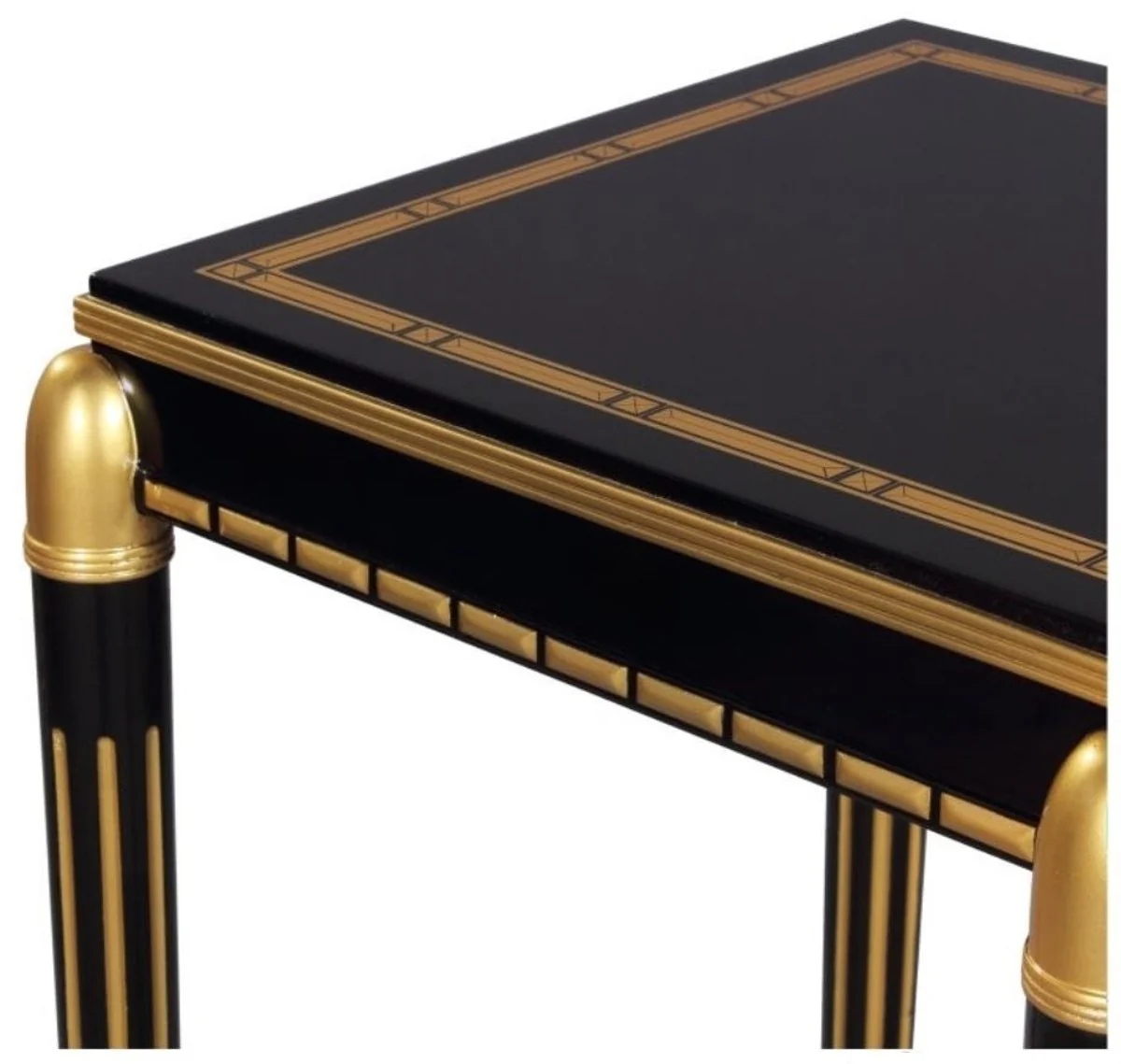 Casa Padrino mesa de sal¨®n de lujo negro / oro 45 x 45 x H. 95 cm - Mesa Auxiliar de Lujo