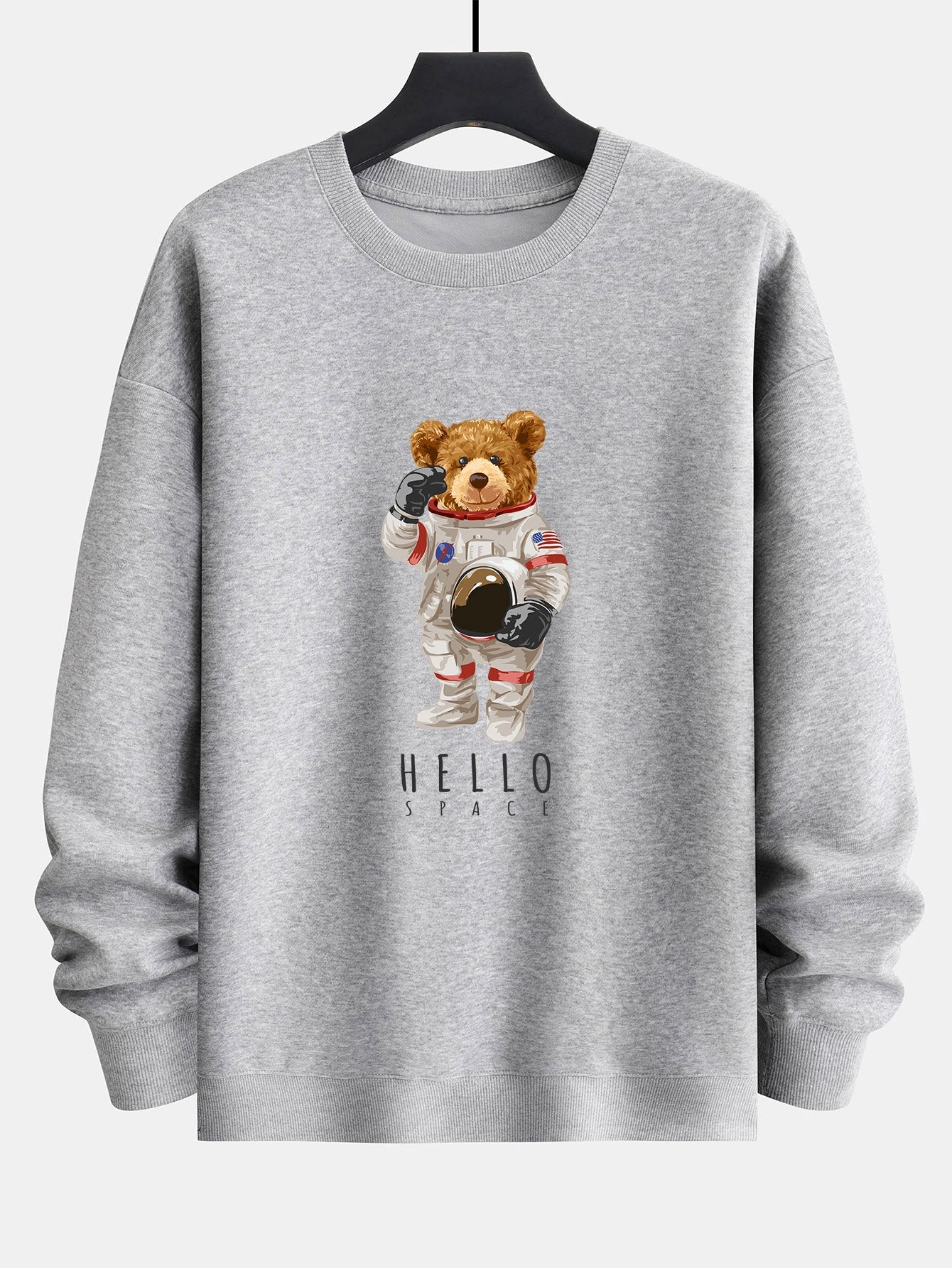 Astronaut Bear Print Relax Fit Sweatshirt