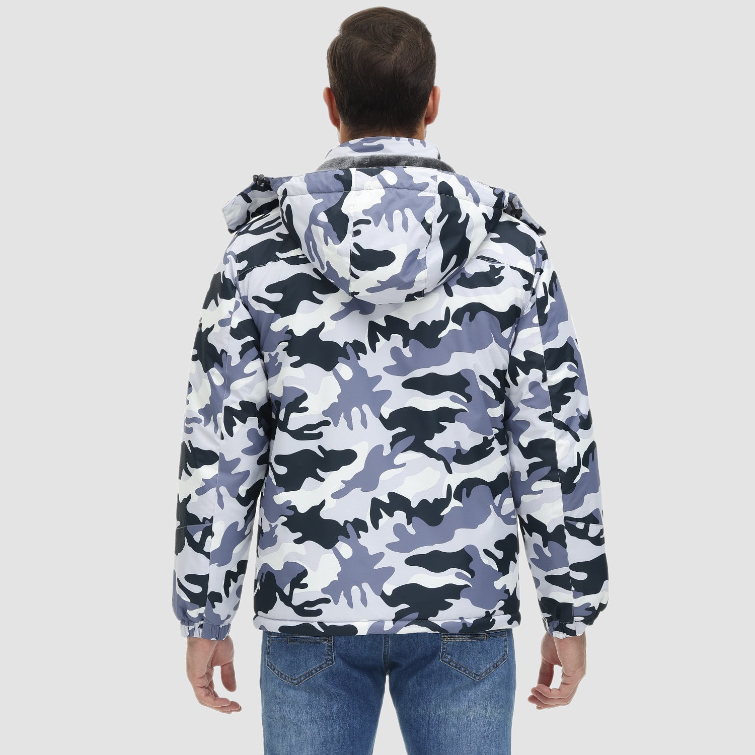 Men's Winter Jacket Water Repellent Ski Snow Jacket Warm Fleece Coat Parka Raincoats With Multi-Pockets