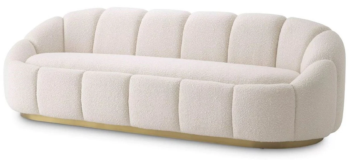 Casa Padrino sof¨¢ de lujo crema / lat¨®n 230 x 80 x A. 71 cm - Sof¨¢ de Sal¨®n y Hotel - Muebles de Sal¨®n y Hotel - Colecci¨®n de Lujo