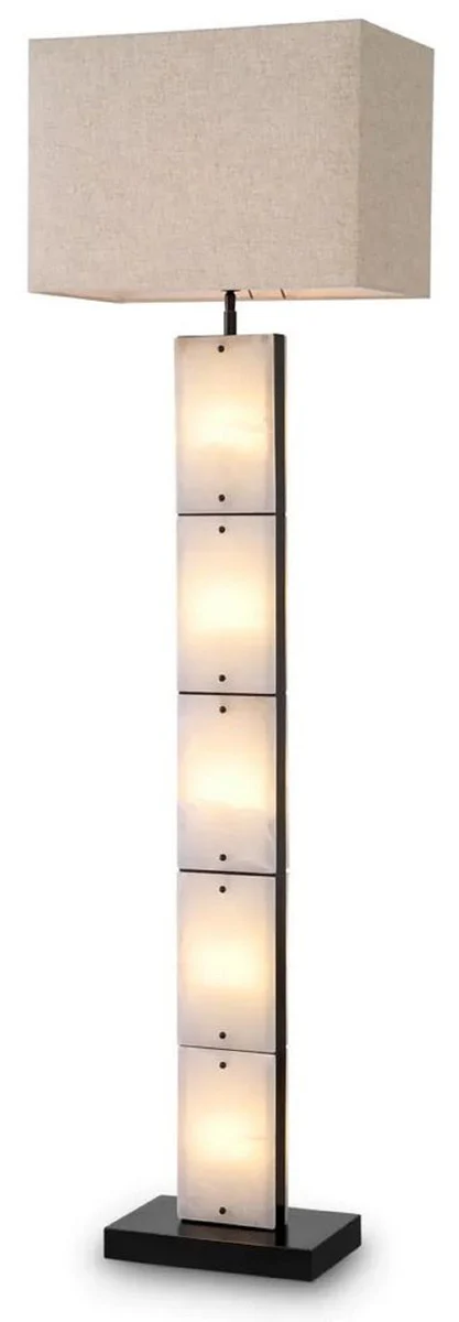 Casa Padrino l¨¢mpara de pie de lujo alabastro / bronce / beige 50 x 29 x A. 173 cm - L¨¢mpara de pie con pantalla rectangular - L¨¢mparas de pie de lujo - L¨¢mparas de lujo - Interior de lujo