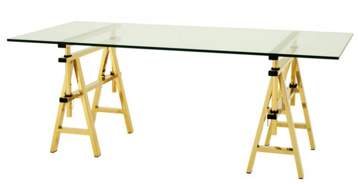 Casa Padrino luxury desk / secretary glass / gold Art Deco Architect