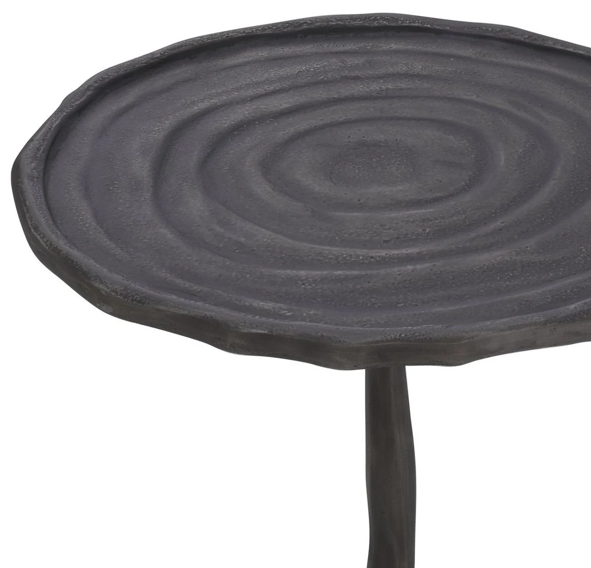 Casa Padrino mesa auxiliar de lujo bronce ? 27,5 x A. 48 cm - Mesa redonda de metal con aspecto de madera - Muebles de sal¨®n - Muebles de Lujo