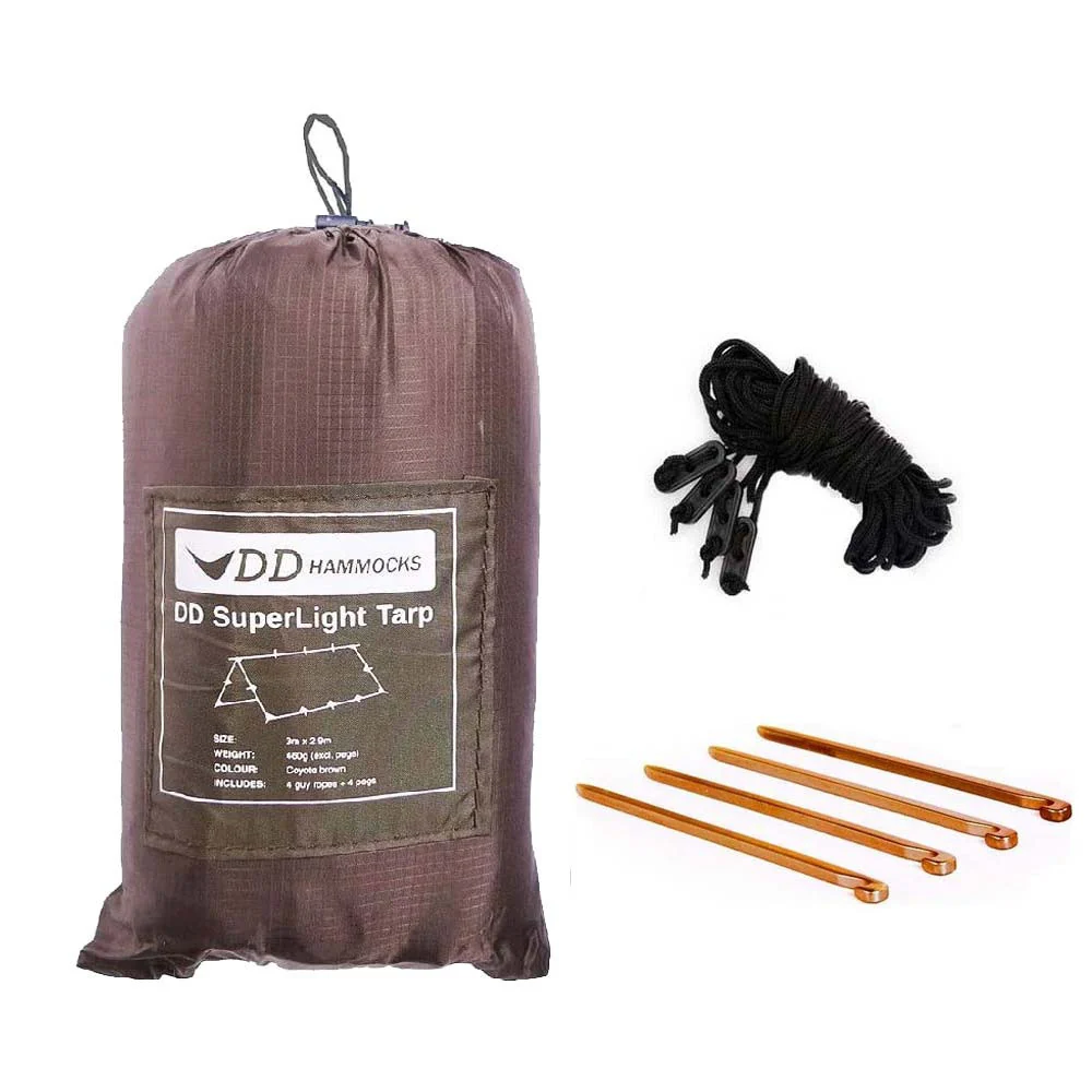DD Hammocks Superlight Tarp 3x2,9 - Marrón coyote - Toldo Bushcraft