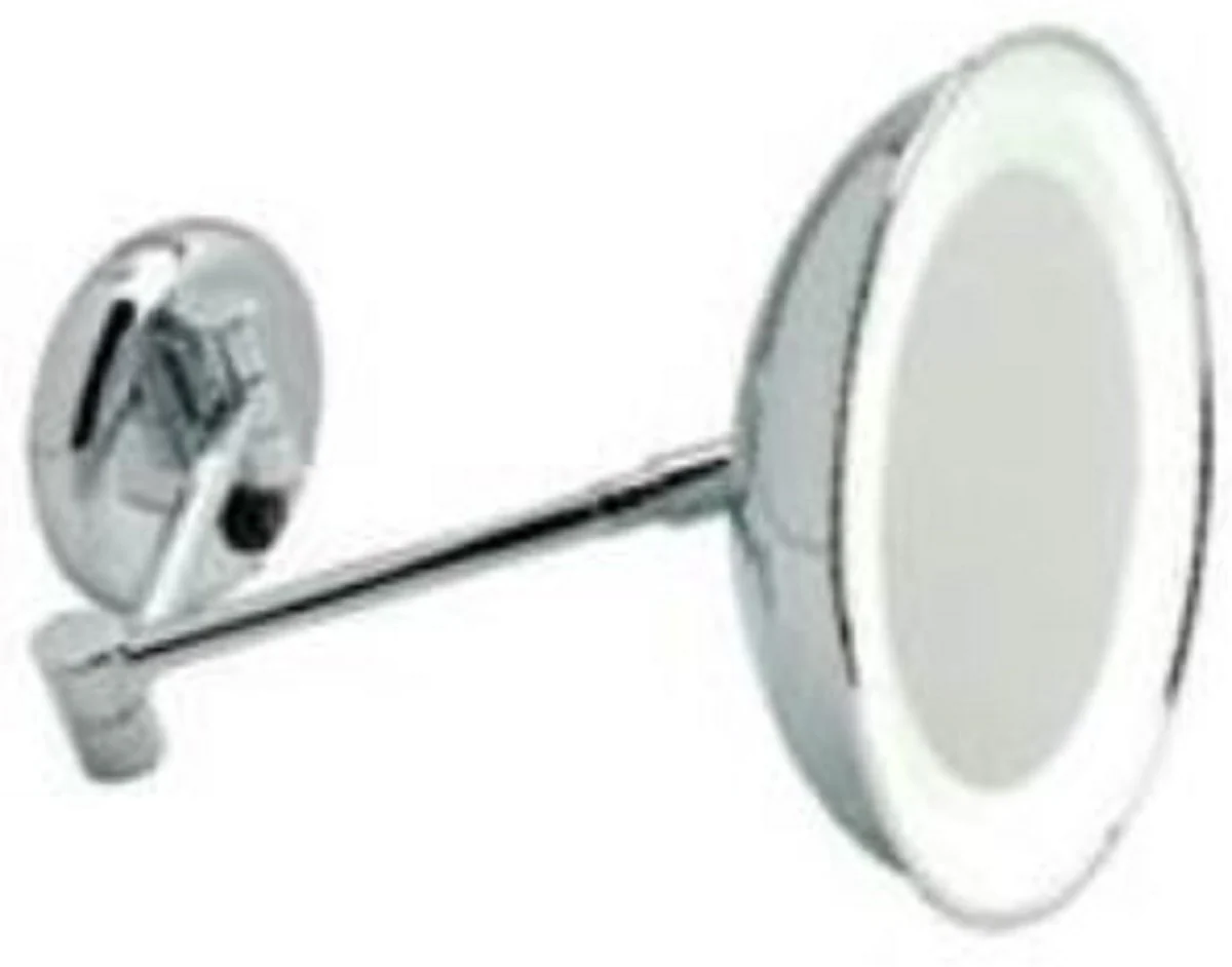 Casa Padrino espejo cosm¨¦tico LED de lujo plata ? 22 x 40 cm - Espejo de tocador de pared ajustable - Espejo de maquillaje de ba?o cromado - Accesorios de ba?o de lujo