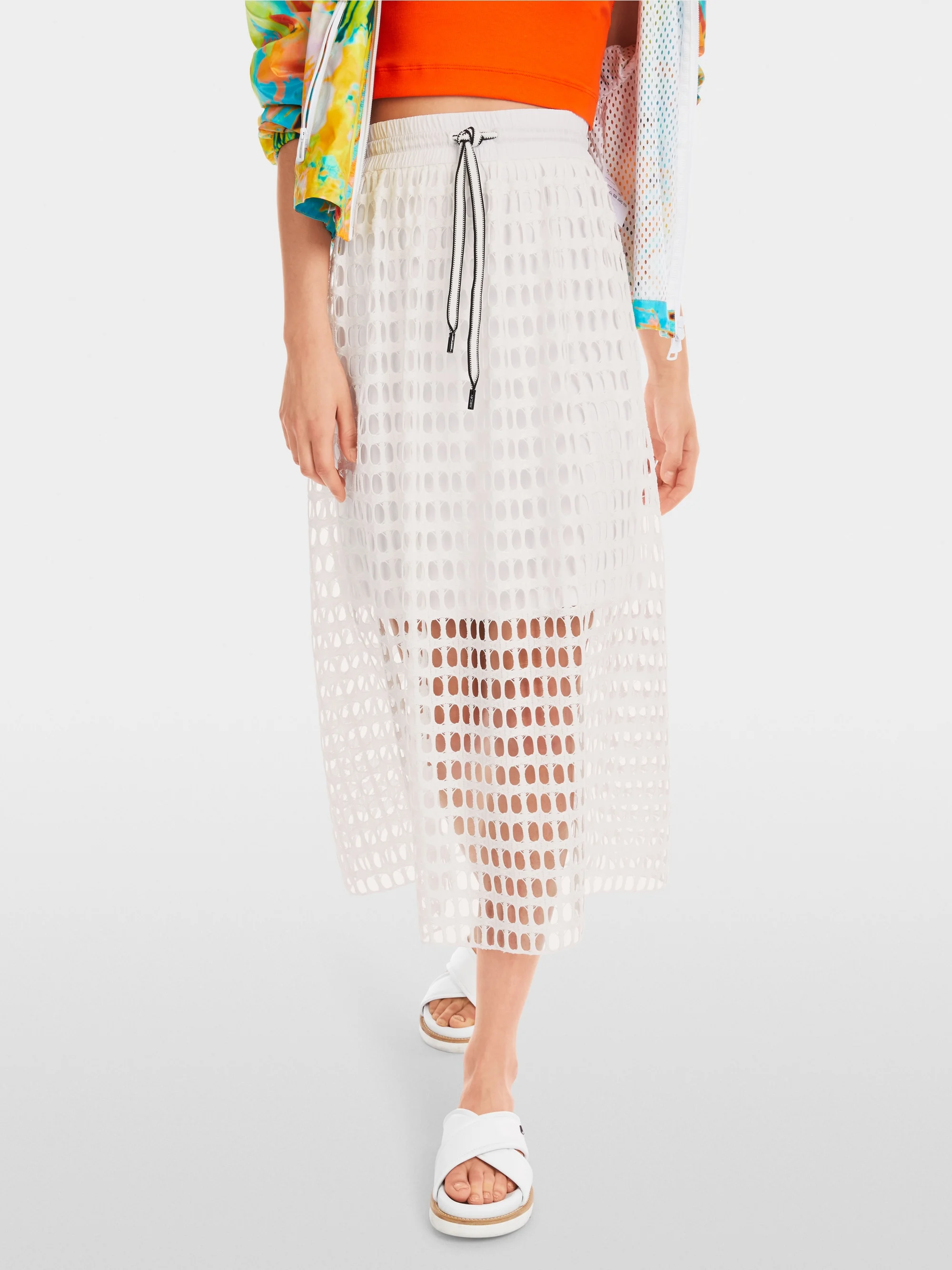 Marc-Cain Airy skirt in openwork mesh knit