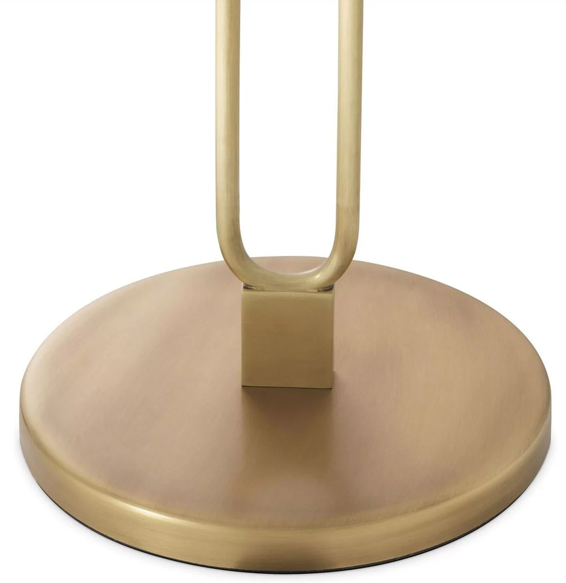 Casa Padrino lámpara de pie de lujo latón antiguo / blanco Ø 69 x A. 188 cm - Lámpara de pie con pantalla redonda de vidrio - Lámparas de pie de lujo - Luces de lujo - Muebles de lujo