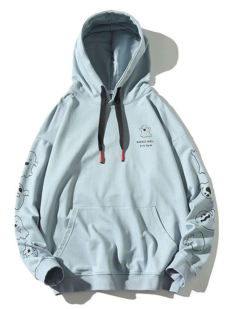 Relax Fit Ghost Print Hoodie