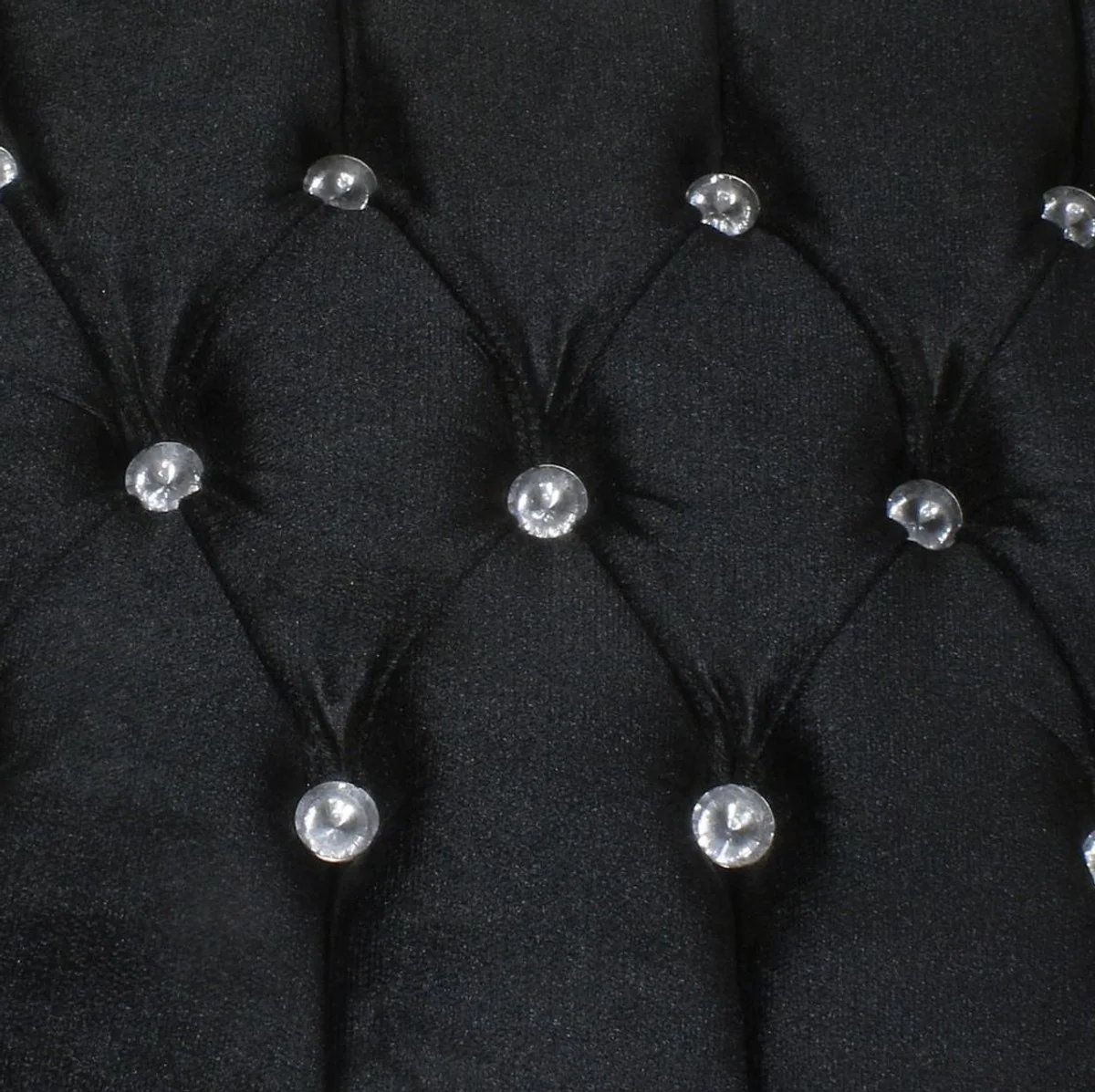 Casa Padrino taburete barroco negro / oro 60 x 40 x A. 35 cm - Taburete barroco hecho a mano con pedrer¨ªa - Muebles de estilo barroco