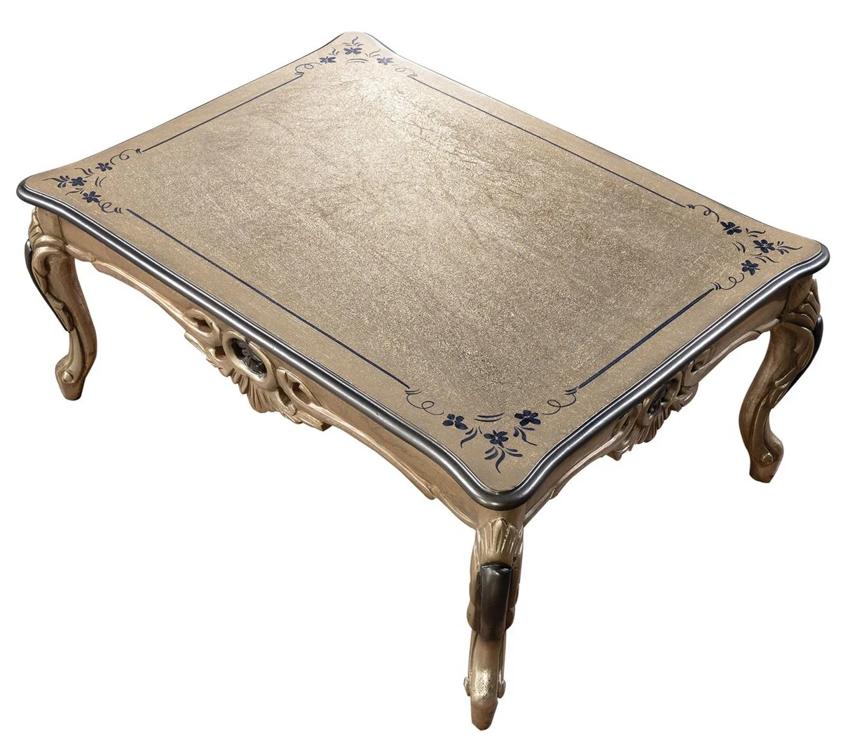 Casa Padrino mesa de centro barroco de lujo oro / negro - Mesa de sal¨®n rectangular de estilo barroco - Muebles de sal¨®n de estilo barroco - Muebles barrocos - Muebles de lujo en estilo barroco