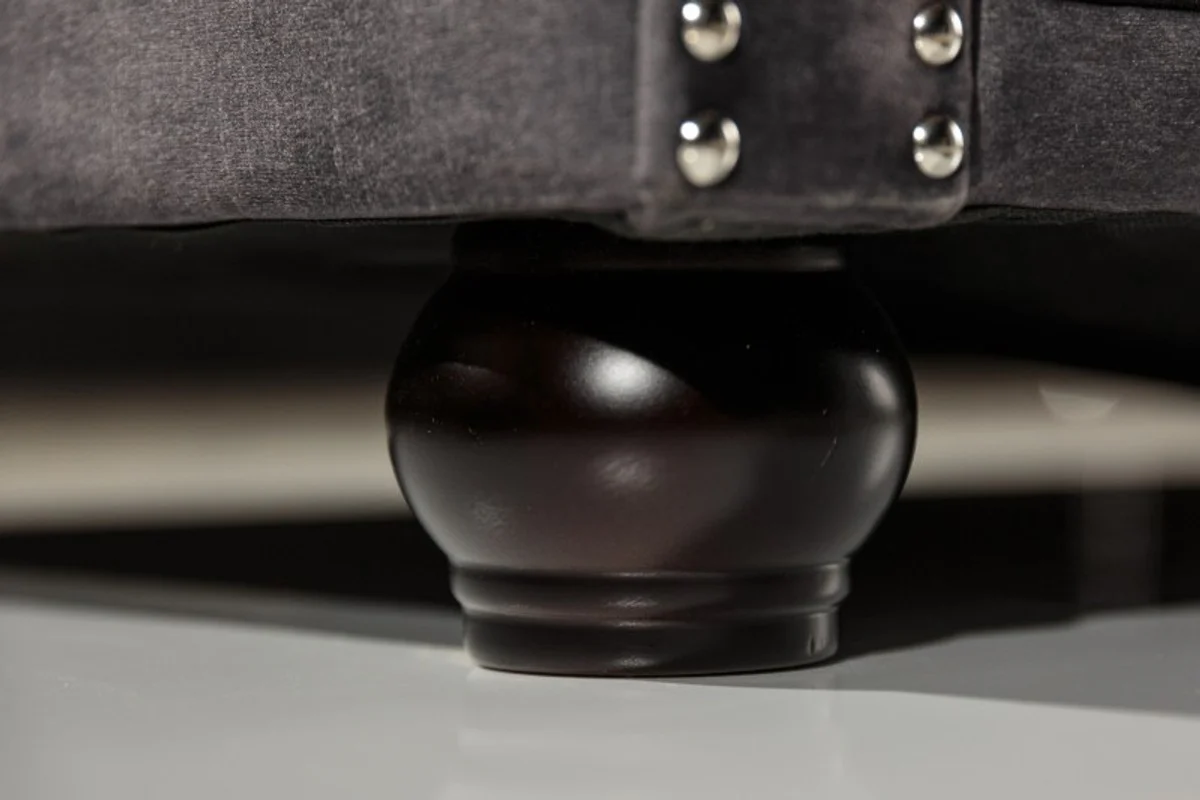 Casa Padrino sof¨¢ Chesterfield de 3 plazas en gris / marr¨®n 205 x 73 x H. 85 cm - Sof¨¢ Chesterfield de Dise?o