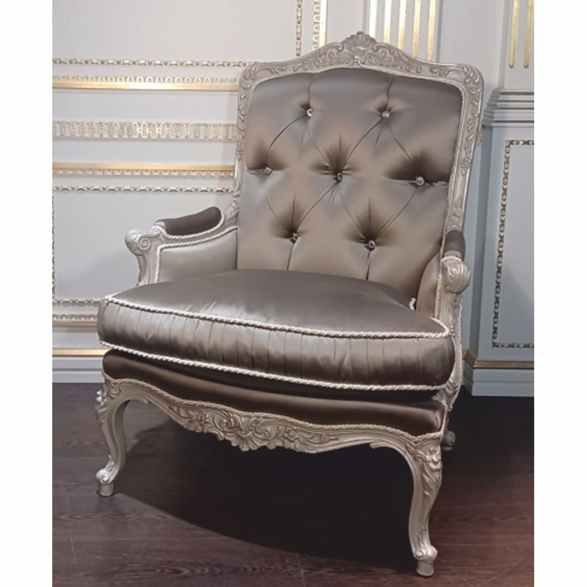 Casa Padrino sill¨®n de sal¨®n barroco de lujo con pedrer¨ªa gris - Hecho en Italia