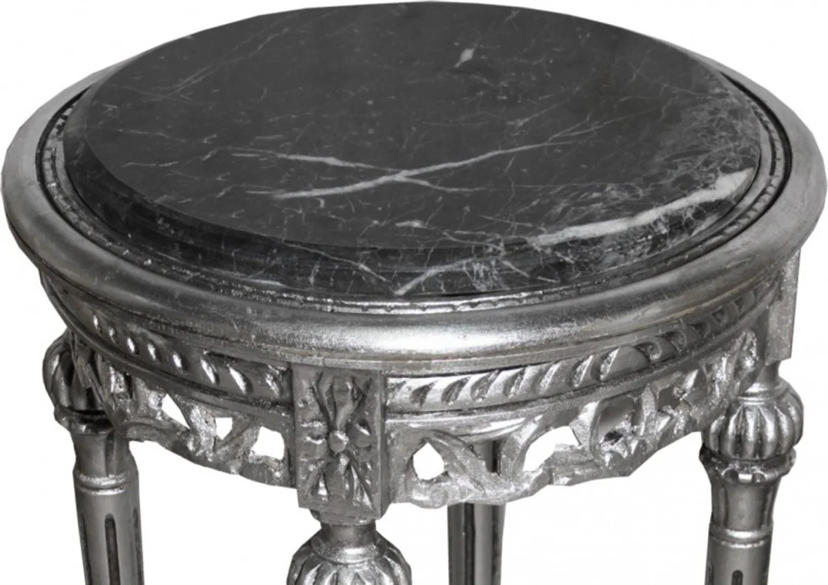 Baroque Side Table Silver Round ModY13 73 x 38 cm antique style