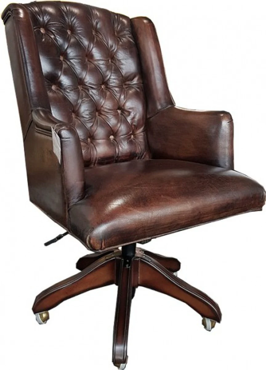 Casa Padrino luxury leather executive chair office chair dark brown swivel desk chair - head office
