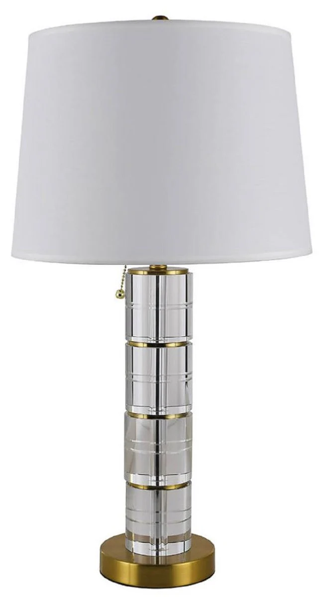 Casa Padrino l¨¢mpara de mesa de vidrio de lujo oro / blanco ? 40 x A. 66 cm