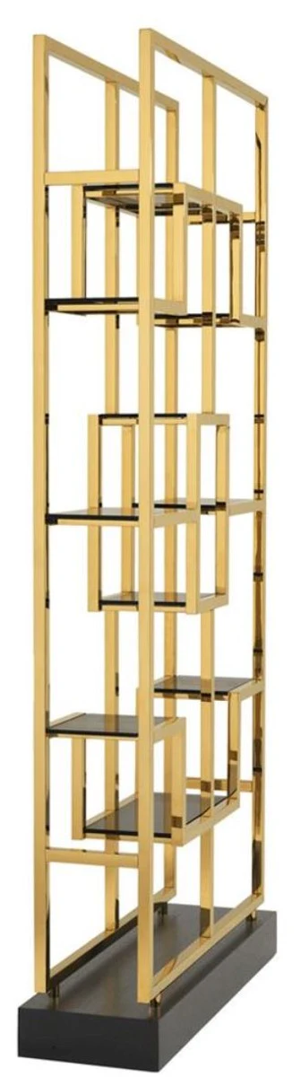 Casa Padrino Luxury Living Room Shelf Cabinet Gold / Black 108 x 29 x H. 240 cm - Luxury Furniture