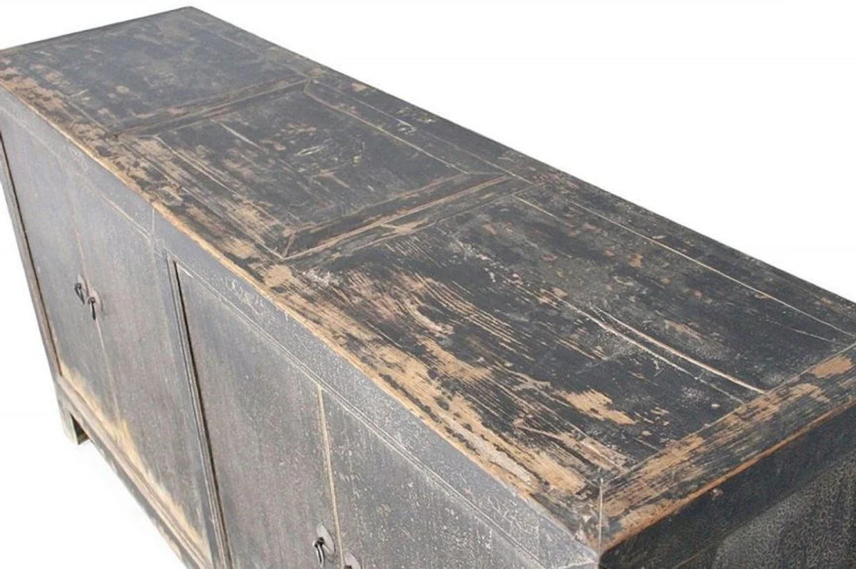 Casa Padrino gabinete de estilo rural con 4 puertas marrón antiguo 168 x 45 x H. 87 cm - Muebles de Estilo Rural