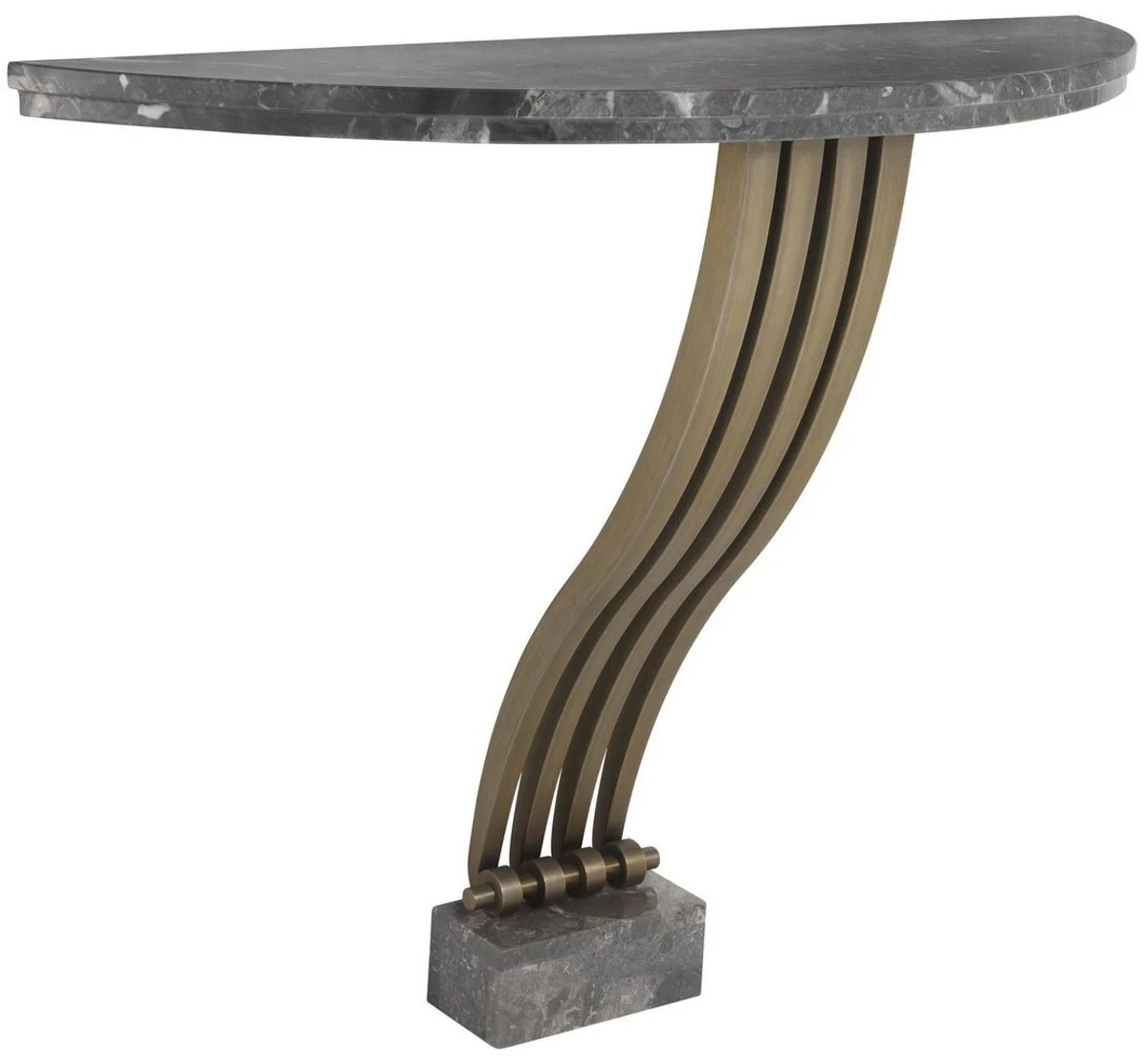 Casa Padrino consola de dise?o gris / lat¨®n 99 x 35 x A. 77,5 cm - Consola de m¨¢rmol con estructura de acero inoxidable - Muebles de Dise?o - Calidad de Lujo