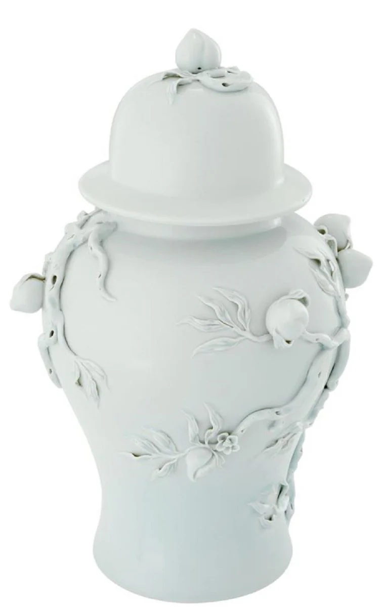 Casa Padrino jarrón de porcelana de lujo con tapa menta ligera Ø 30 x H. 47 cm - Accesorios de Decoración de Hotel y Restaurante