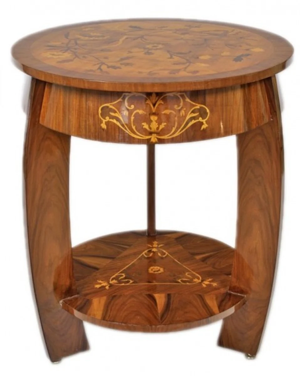 Casa Padrino Art Deco Side Table Mahogany inlaid H65 x 75cm - Louis XVI antique style table - furniture