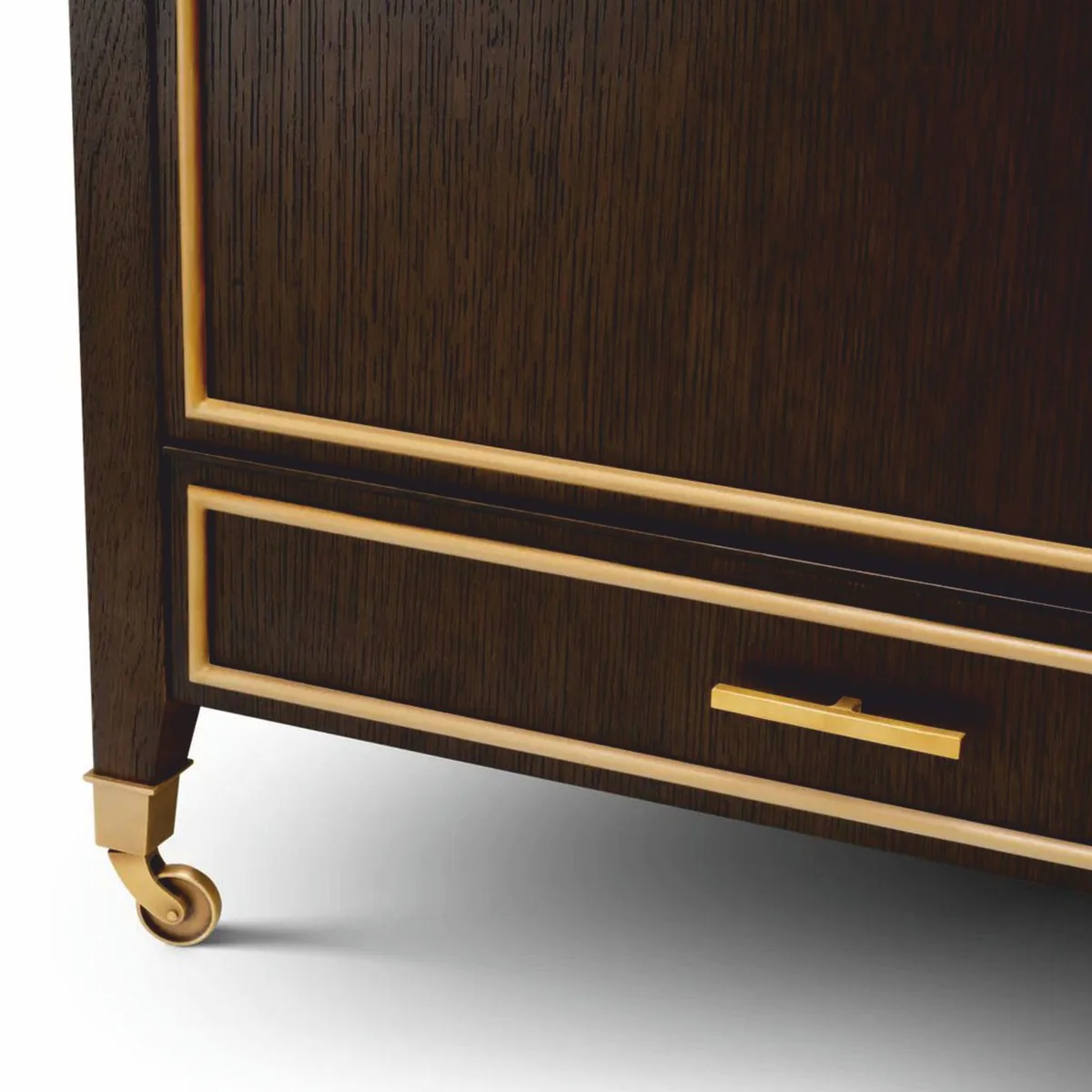 Casa Padrino Carrito de Servicio de Lujo Marr¨®n Oscuro / Lat¨®n 90,5 cm - Carrito de Hotel