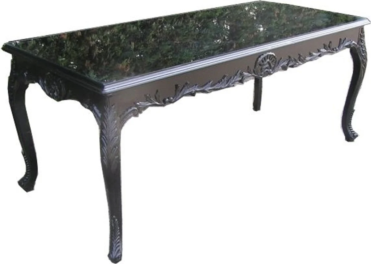 Casa Padrino Baroque dining table Black 140cm - dining table - special edition