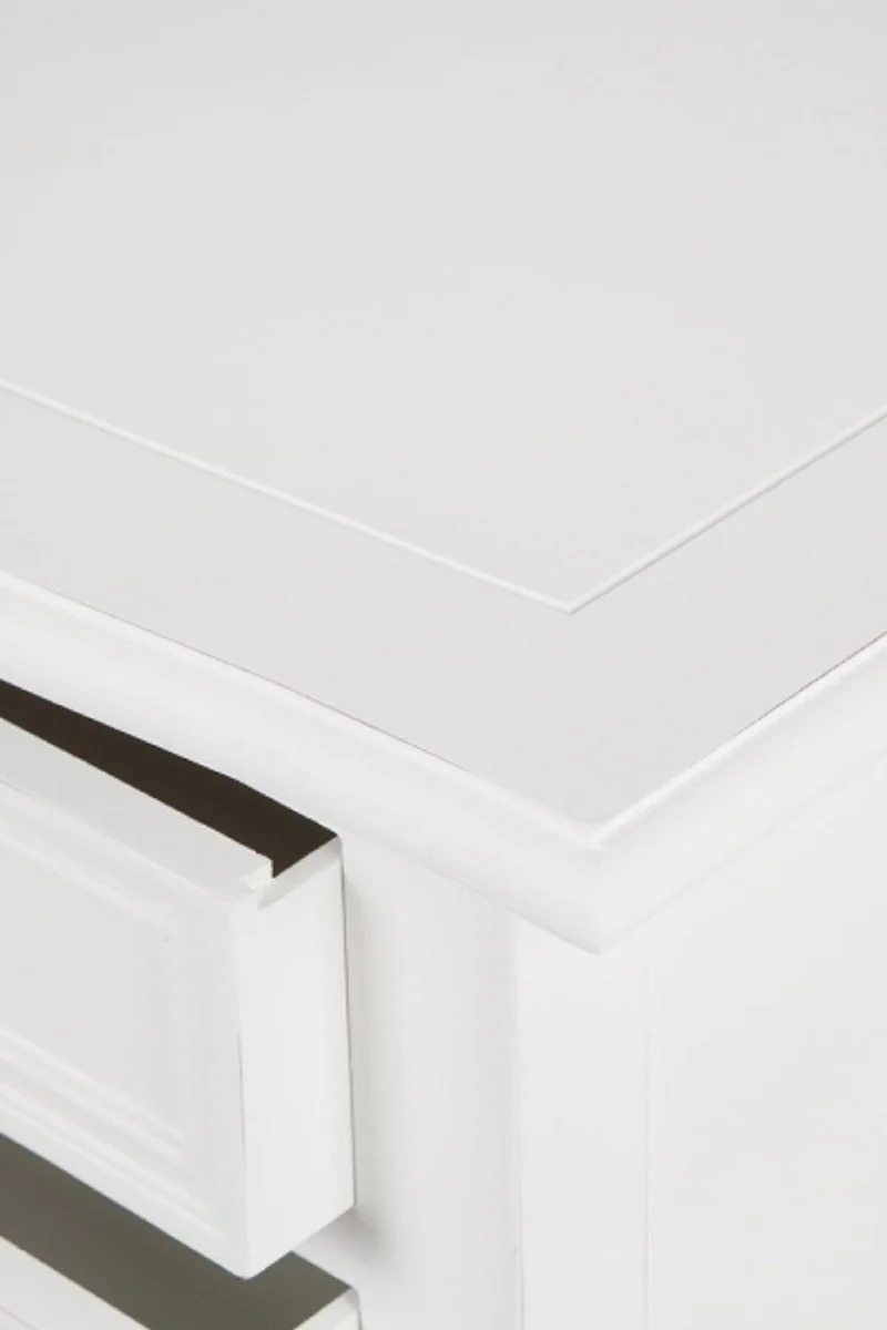 Casa Padrino Mesa Auxiliar Estilo Campestre con 2 Cajones Shabby Chic Blanco Antiguo 55 x 40 x H. 73 cm - Muebles de Estilo Campestre