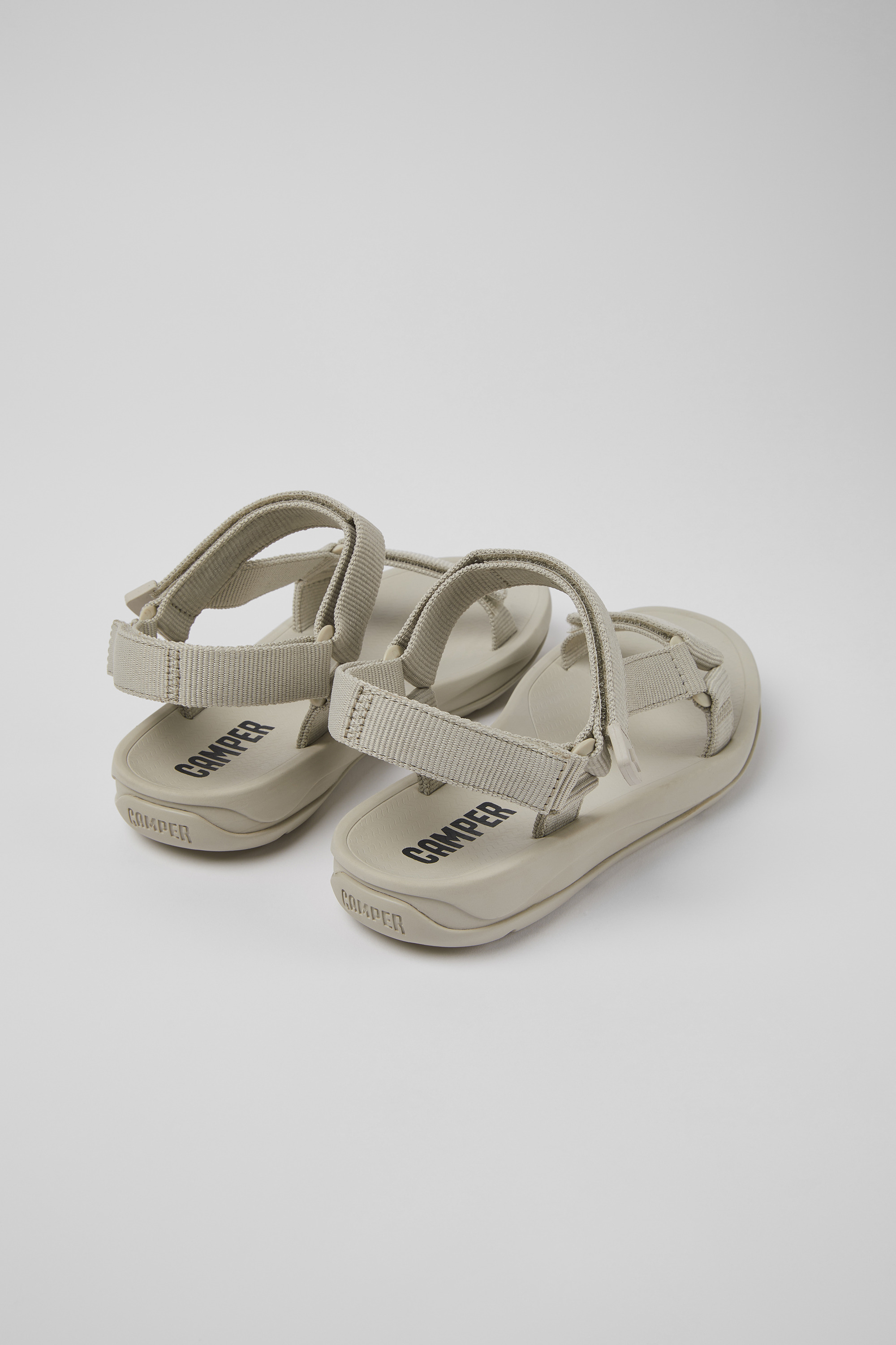 Match - Gray textile sandals for women