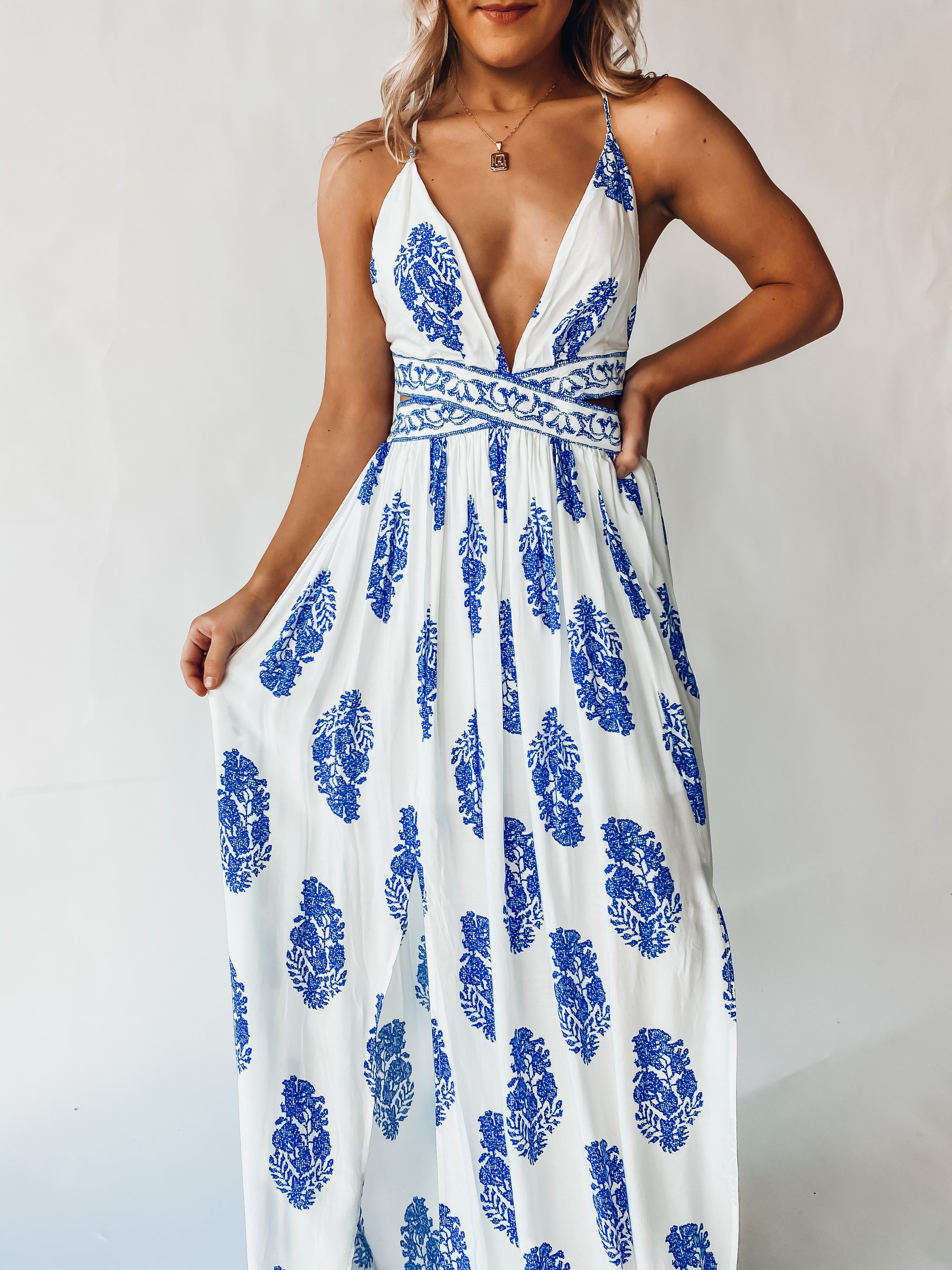 Women's V-neck Bohemian Halter Holiday Dress