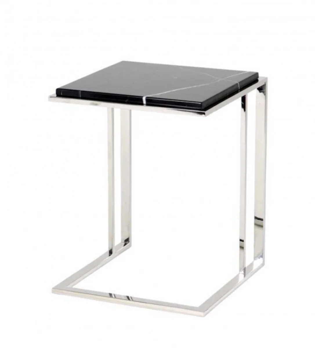 Casa Padrino luxury art deco designer side table with black marble top - Designer Side Table Furniture