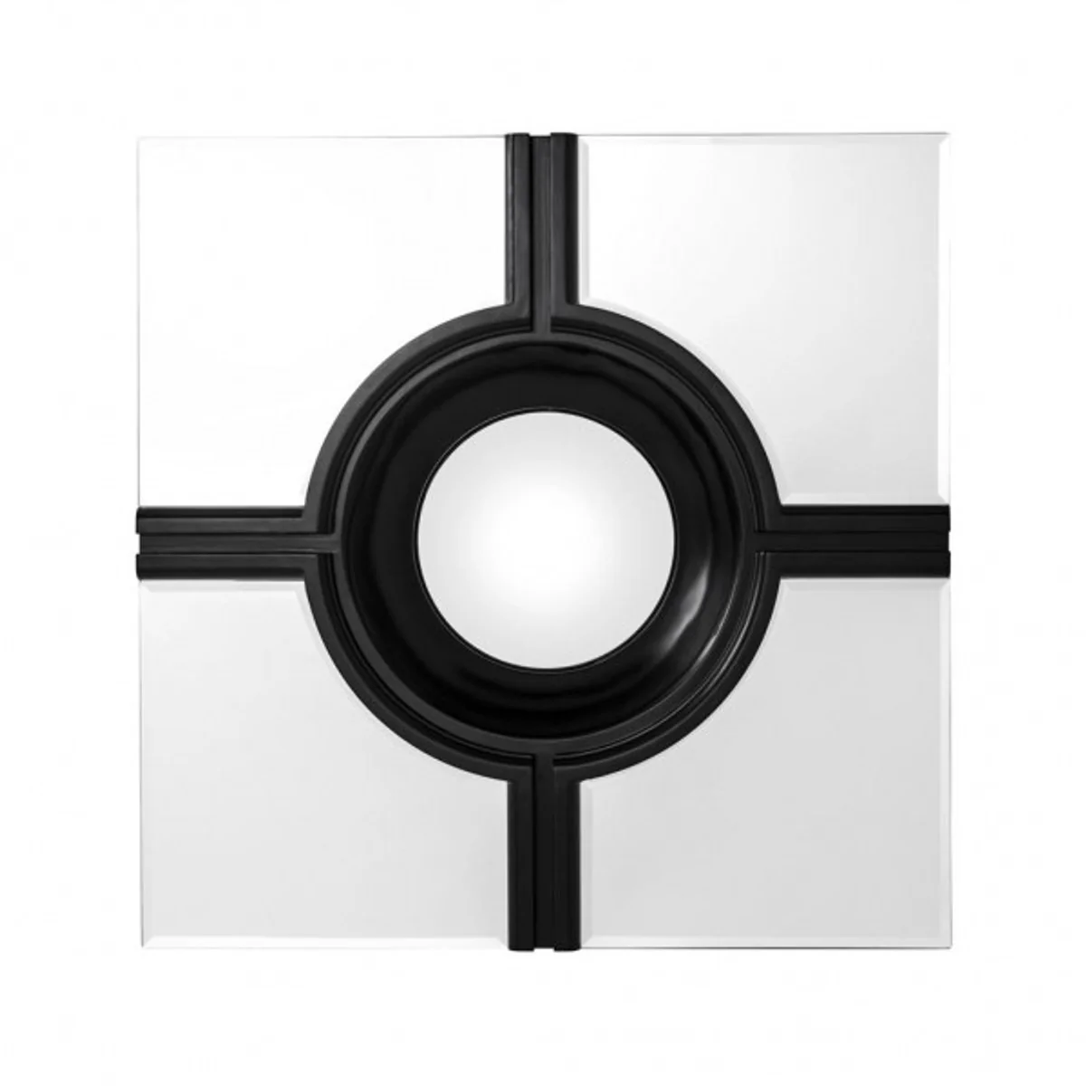 Casa Padrino luxury wall mirror Art Deco Black / mirror glass 61 x 61 cm - Wall Mirror