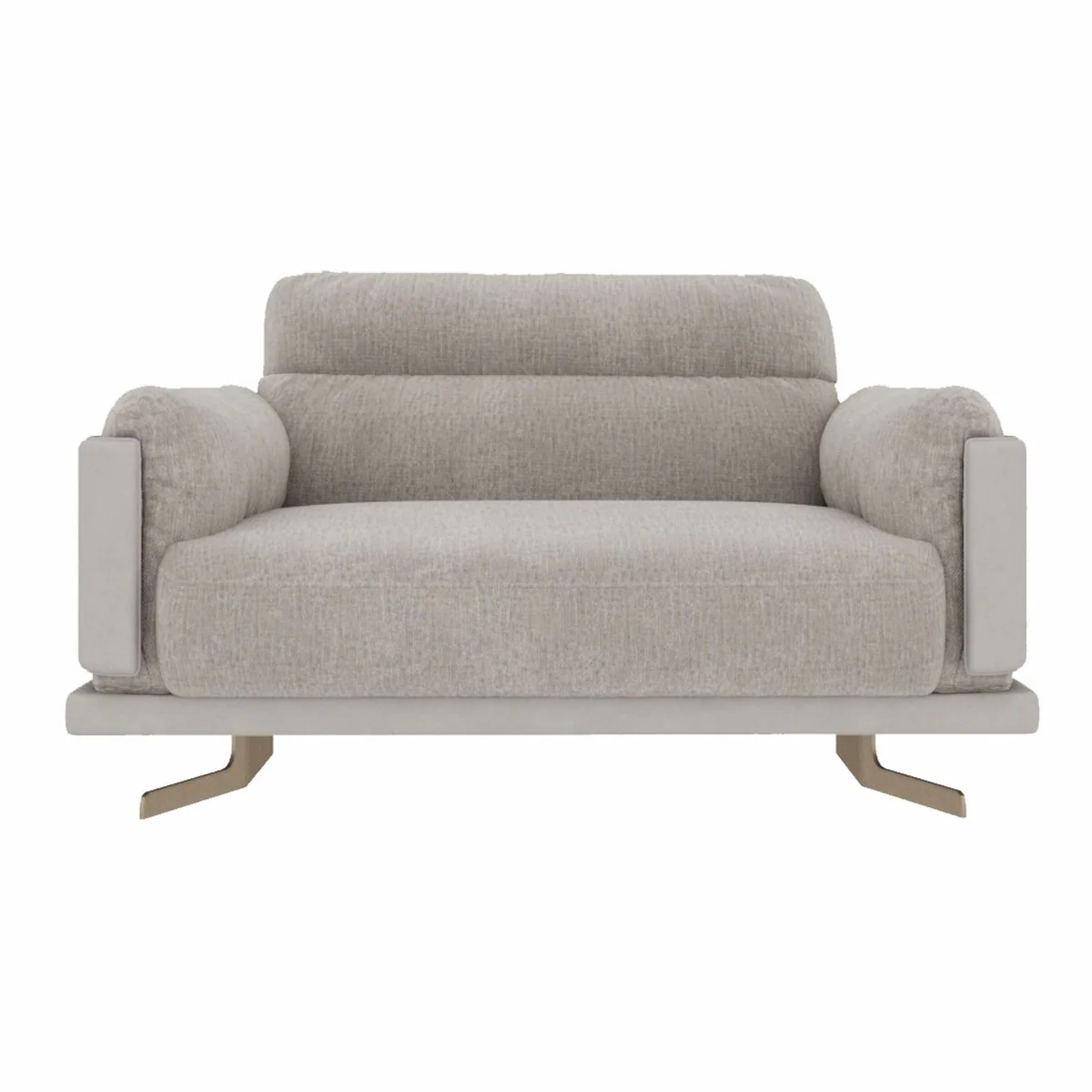 Casa Padrino sill¨®n de lujo gris / lat¨®n 130 x 103 x A. 80 cm - Muebles de lujo