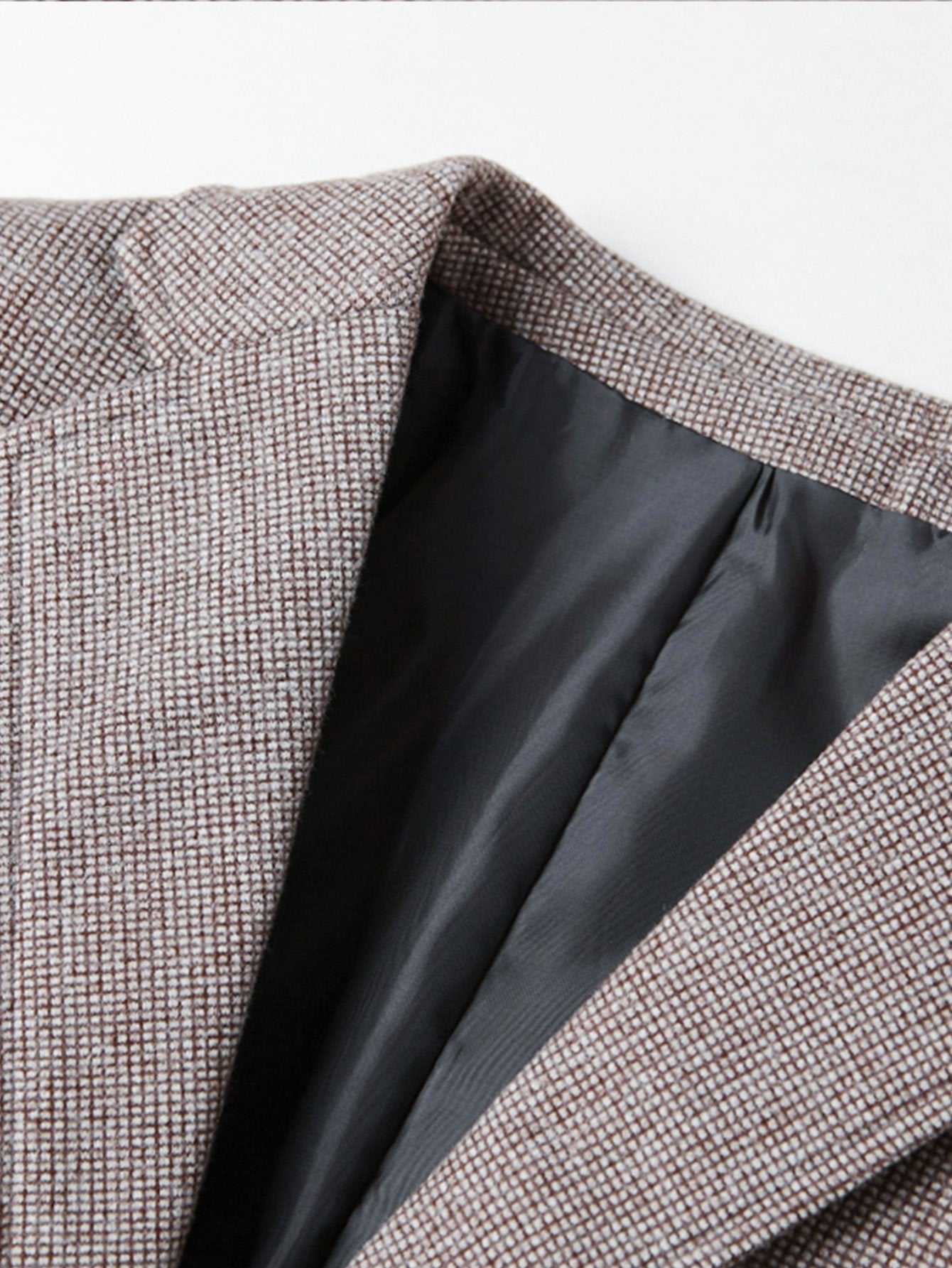 Wool Look Fine Check Blazer