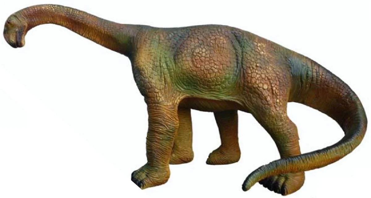 Casa Padrino escultura decorativa XXL dinosaurio brachiosaurus marr¨®n / verde 120 cm - Figura de jard¨ªn