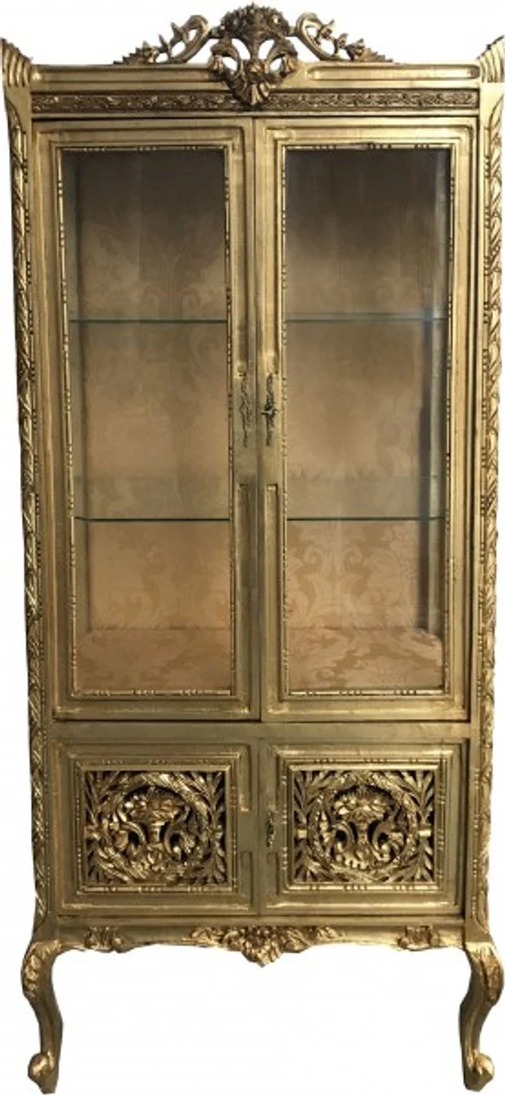 Casa Padrino Baroque display cabinet Gold ModF7 - double display cabinet