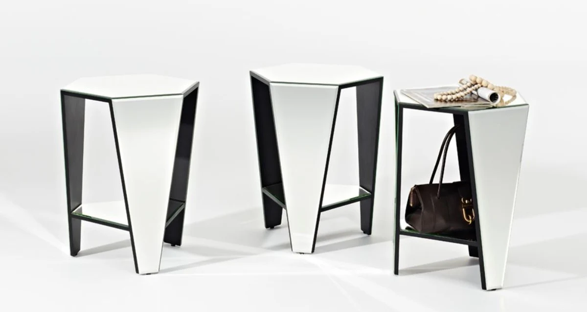 Casa Padrino mesa auxiliar de lujo de espejo cristal 45 x 40 x H. 56 cm - Muebles de Dise?o