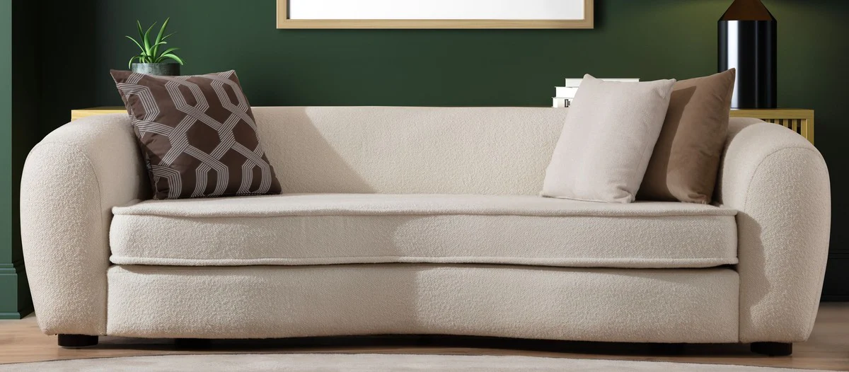 Casa Padrino sof¨¢ de lujo blanco / negro 250 x 106 x A. 72 cm - Sof¨¢ de sal¨®n - Sof¨¢ de hotel - Muebles de sal¨®n - Interiores de sal¨®n - Muebles de hotel - Muebles de lujo - Interiores de lujo