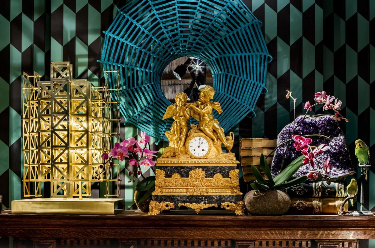 Casa Padrino dise?o l¨¢mpara de mesa lat¨®n claro 45 x 45 x H. 65 cm - muebles de hotel