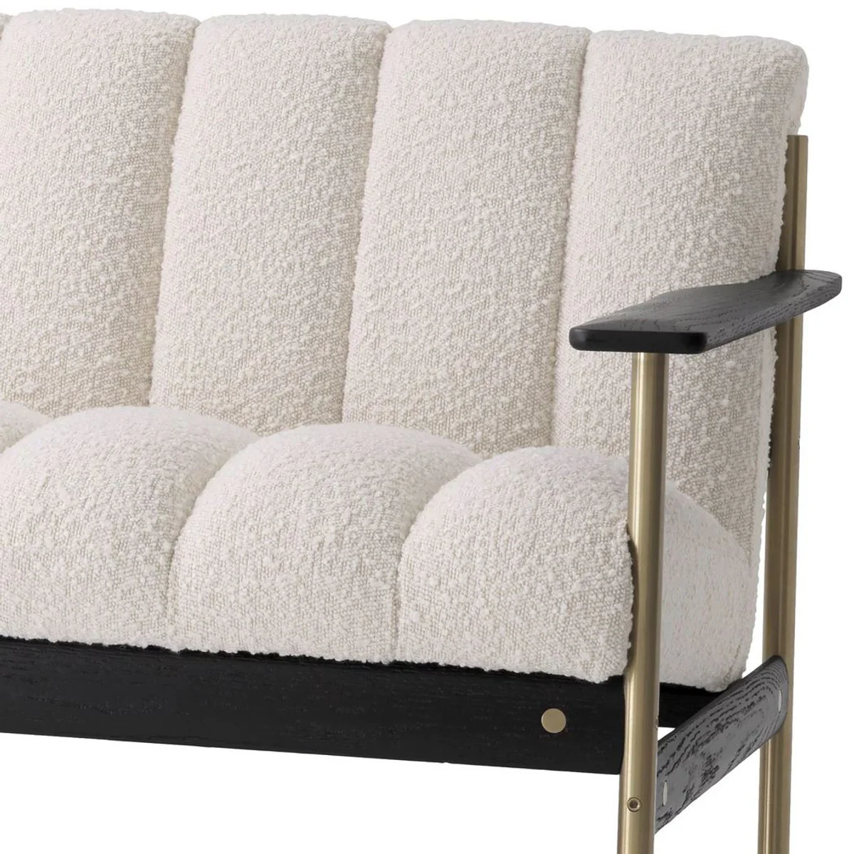 Casa Padrino Sof¨¢ de Sal¨®n de Lujo Crema / Lat¨®n / Negro 200 x 78 x A. 73 cm - Sof¨¢ de Sal¨®n Moderno - Muebles de Sal¨®n y Hotel de Lujo - Calidad de Lujo