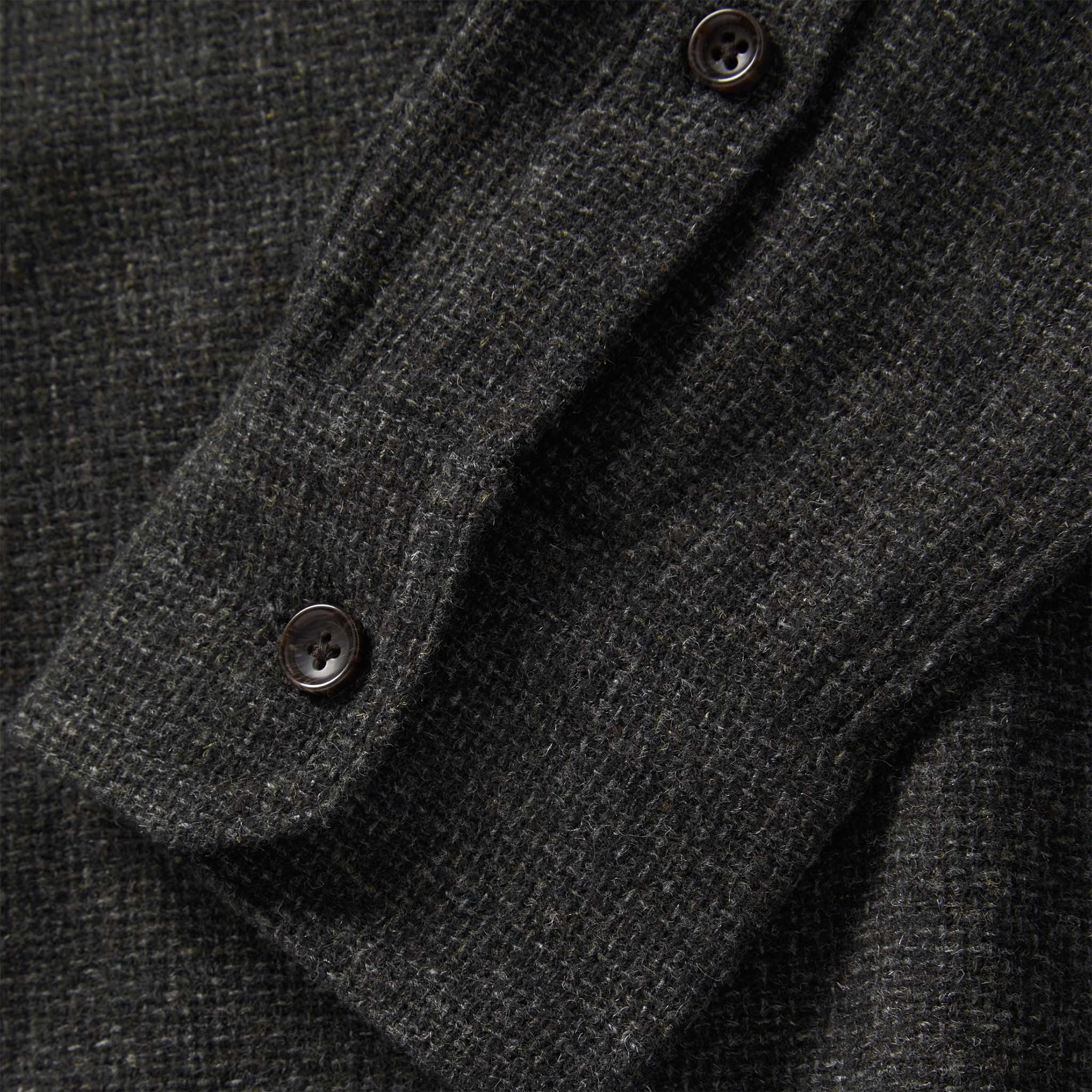 The Service Shirt in Olive Melange Wool