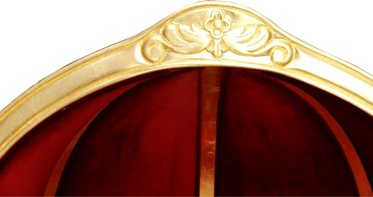 Pomp??s by Casa Padrino Luxury Balloon Sill¨®n barroco Bordeaux / Black / Gold with glittering crown - Pomp??ser Baroque Sill¨®n dise?ado por Harald Gl??ckler