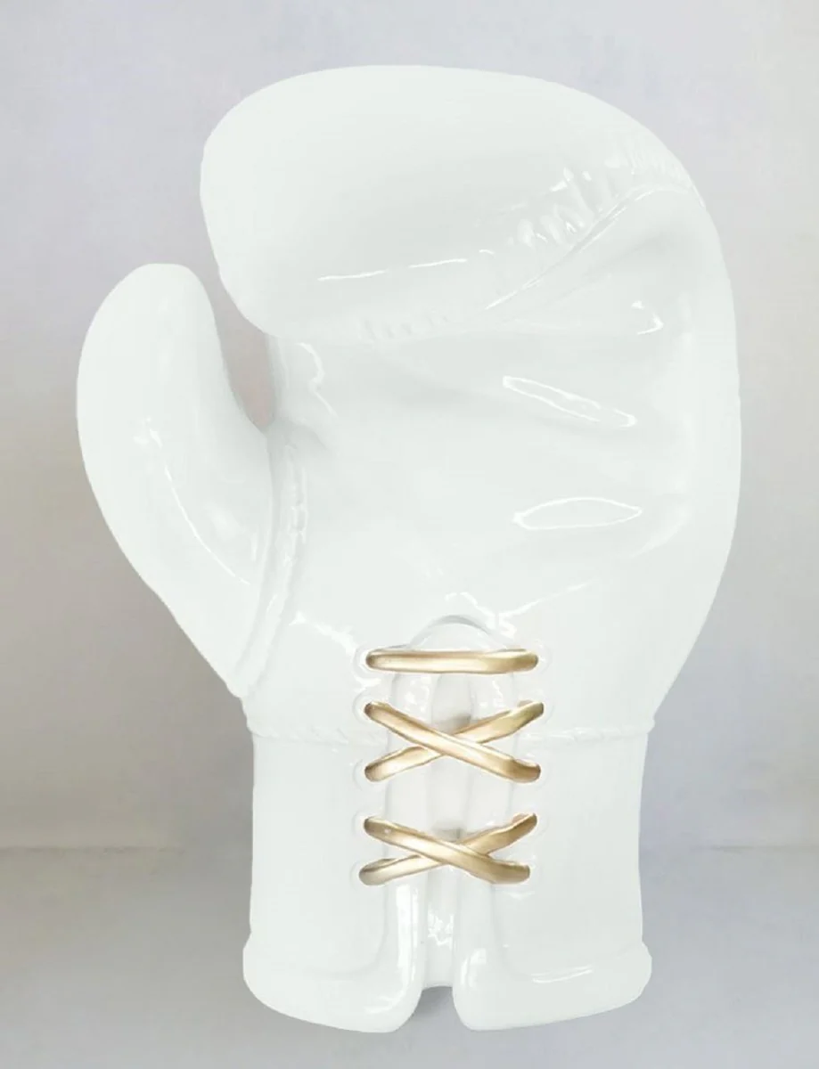 Casa Padrino guante de boxeo decorativo XXL blanco / oro A. 120 cm - Decoraci¨®n de sal¨®n y oficina