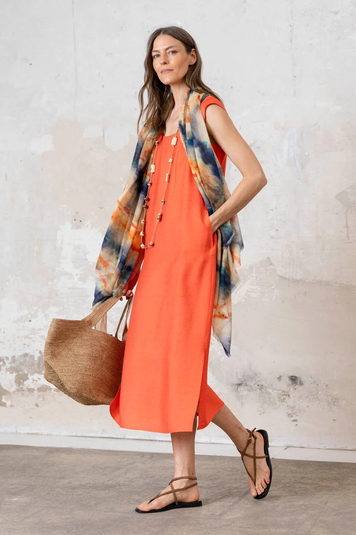 Rivera-spain Vestido Tissi coral