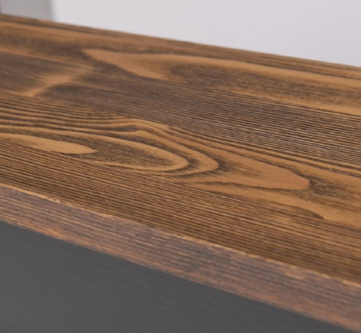 Casa Padrino barra de bar de estilo campestre negro / marr¨®n oscuro 148 x 148 x A. 210 cm - Barra de bar de madera maciza - Muebles de bar de madera maciza - Muebles de bar en estilo campestre