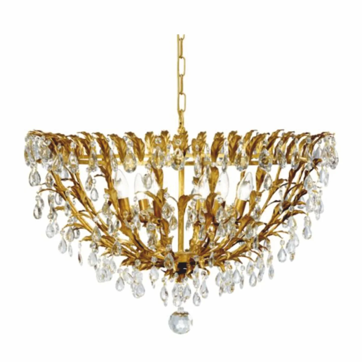 Casa Padrino L¨¢mpara Colgante Barroco de Lujo de Cristal Oro ? 75 x A. 50 cm - Hecho en Italia