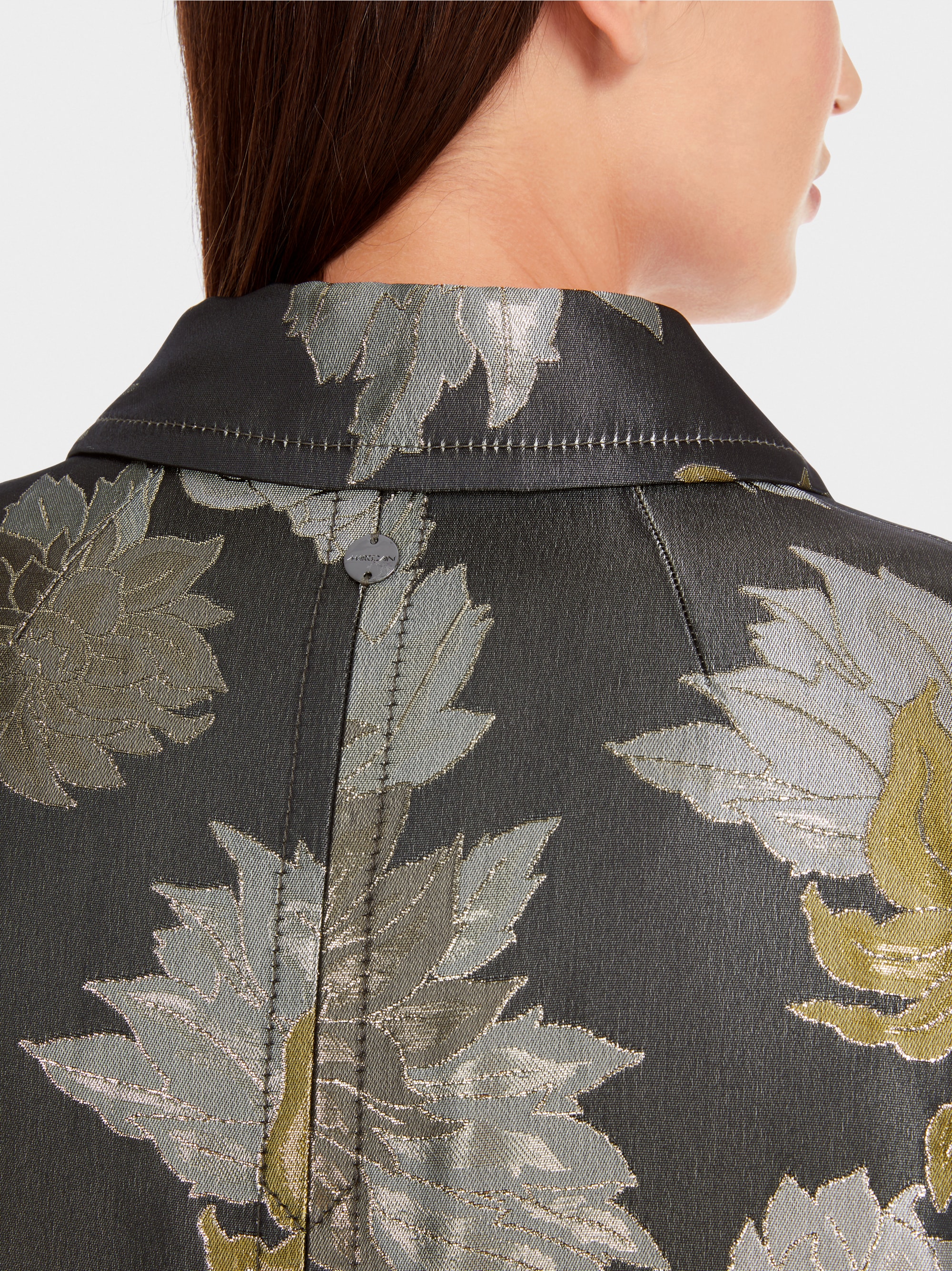 Marc-Cain Floral jacquard coat with lurex