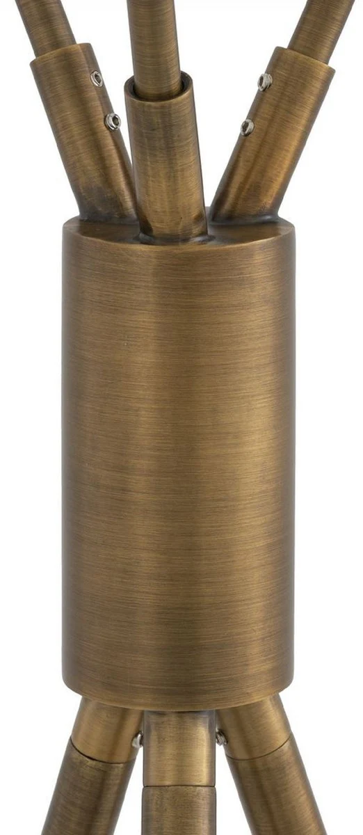 Casa Padrino lámpara de pie de lujo latón antiguo / negro 87 x 87 x A. 180 cm - Elegante lámpara de pie trípode de estilo años 50 - Colección de Lujo