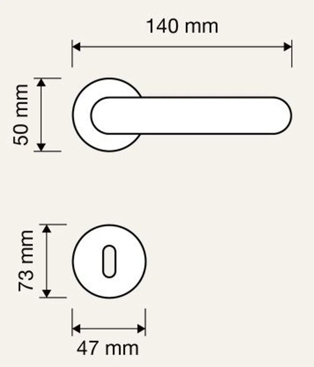Casa Padrino conjunto de manija de puerta barroco latón patinado 14 x H. 5 cm - Muebles Barroco
