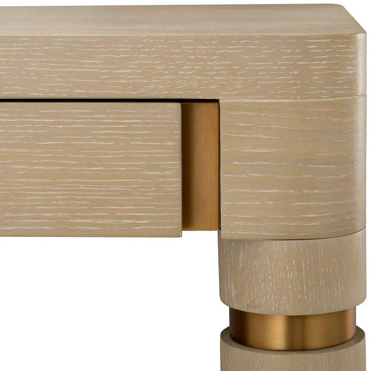 Casa Padrino escritorio de lujo con 2 cajones beige / lat¨®n 160 x 60 x A. 76 cm - Escritorio de oficina - Escritorio de computadora - Muebles de oficina - Muebles de lujo - Calidad de lujo