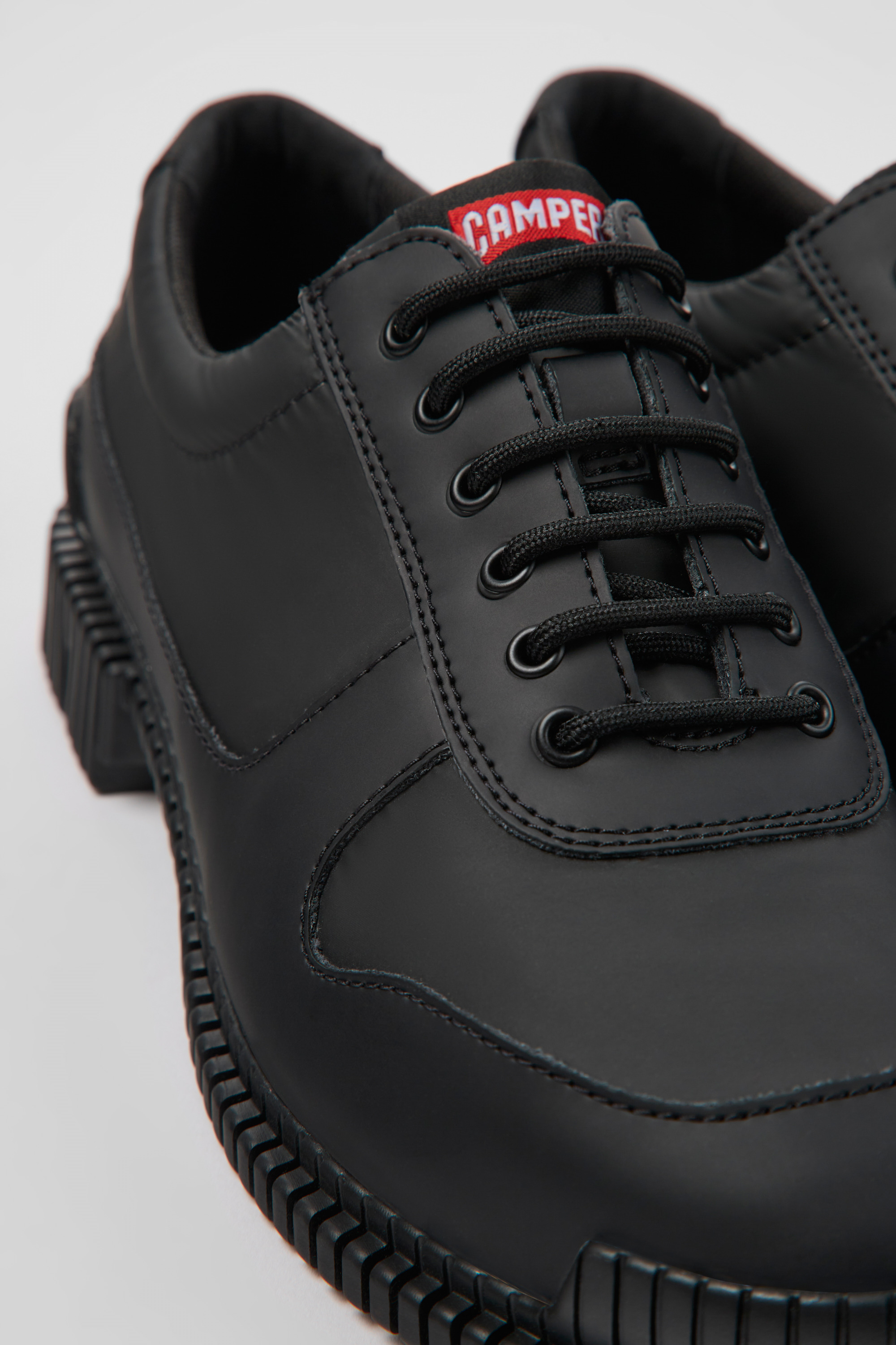 Pix - Black leather and recycled PET shoes for women